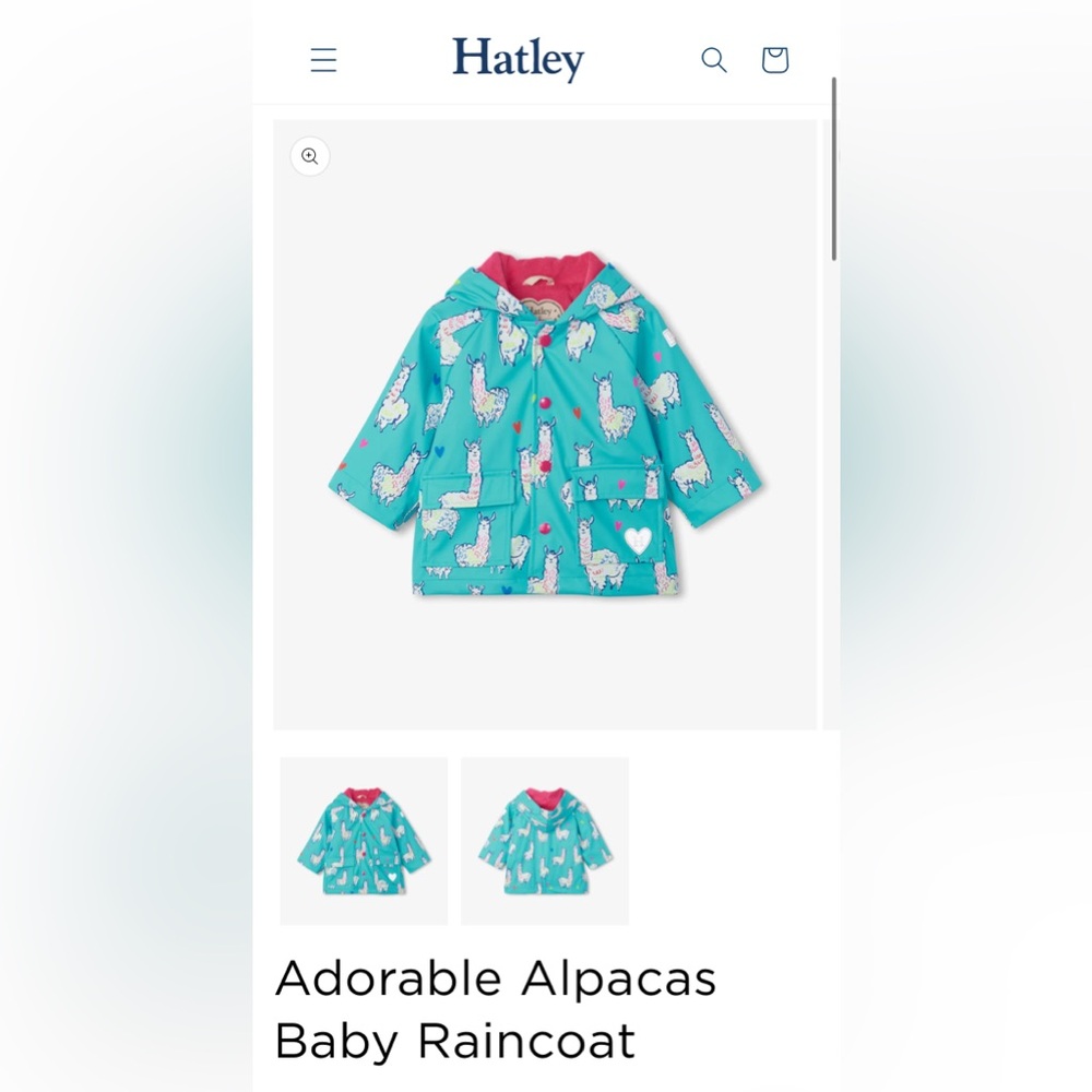 Hatley Adorable Alpacas / Llamas Raincoat 🦙